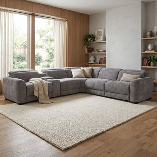 Windsor Modular Fabric Lounge with 2 Electric Recliner, Electric Headrest & Console