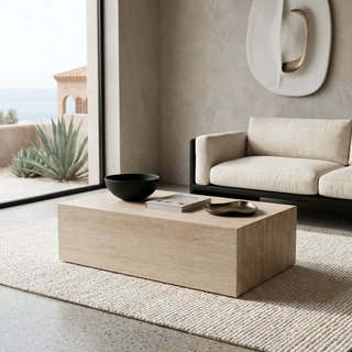 Serenity Natural Travertine Bloc Coffee Table