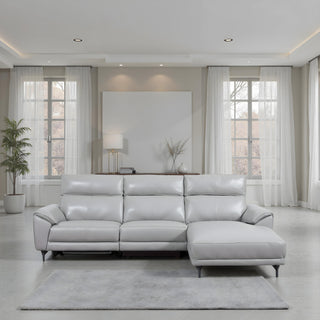 Ashford RHF Genuine Leather Chaise Lounge With Electric Recliner