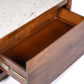 Savoy Natural Marble Coffee Table With 2 Drawers