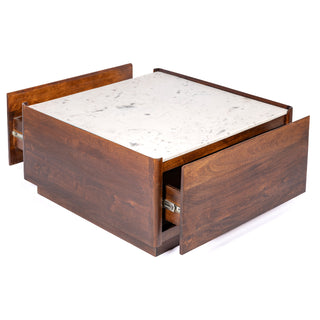 Savoy Natural Marble Coffee Table With 2 Drawers