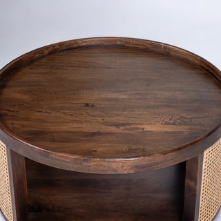 Abby Natural Cane and Mango Wood Coffee Table