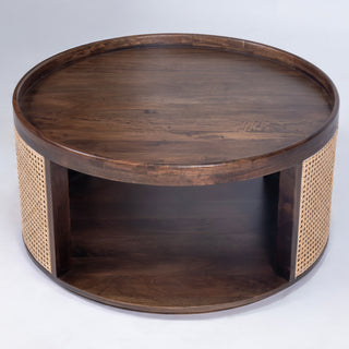 Abby Natural Cane and Mango Wood Coffee Table