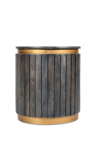 Piano Bedside Table – Mango Wood, Ash Grey