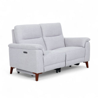 Austin 2 Seat Fabric Dual Electric Recliner - Light Grey