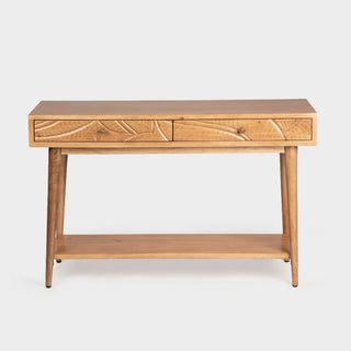 Canopy Hand- Carved Console Table W/2 Drawers