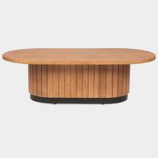 Piano Mango Wood Oval Coffee Table - Natural