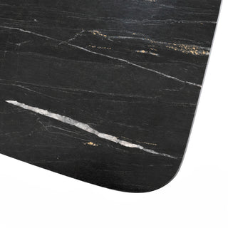 Aurum Natural Black Marble Dining Table - 180CM