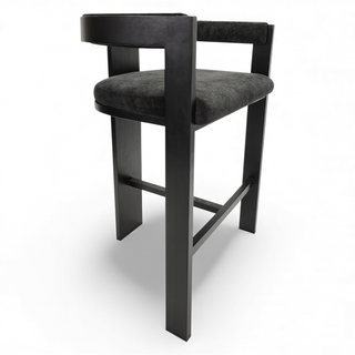Soho Black Bar Stool - Ashwood/Fabric