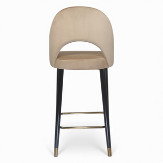 Cove Beige Bar Stool - Velvet Fabric/Rubberwood