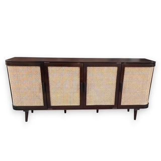 Abby Natural Rattan and Mango Wood 4 Door Sideboard 180CM